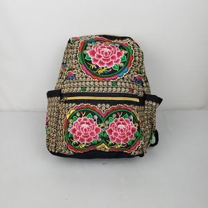 Embroidered floral Mexican‎ Backpack NEW/ mochila Mexicana bordada a mano nueva